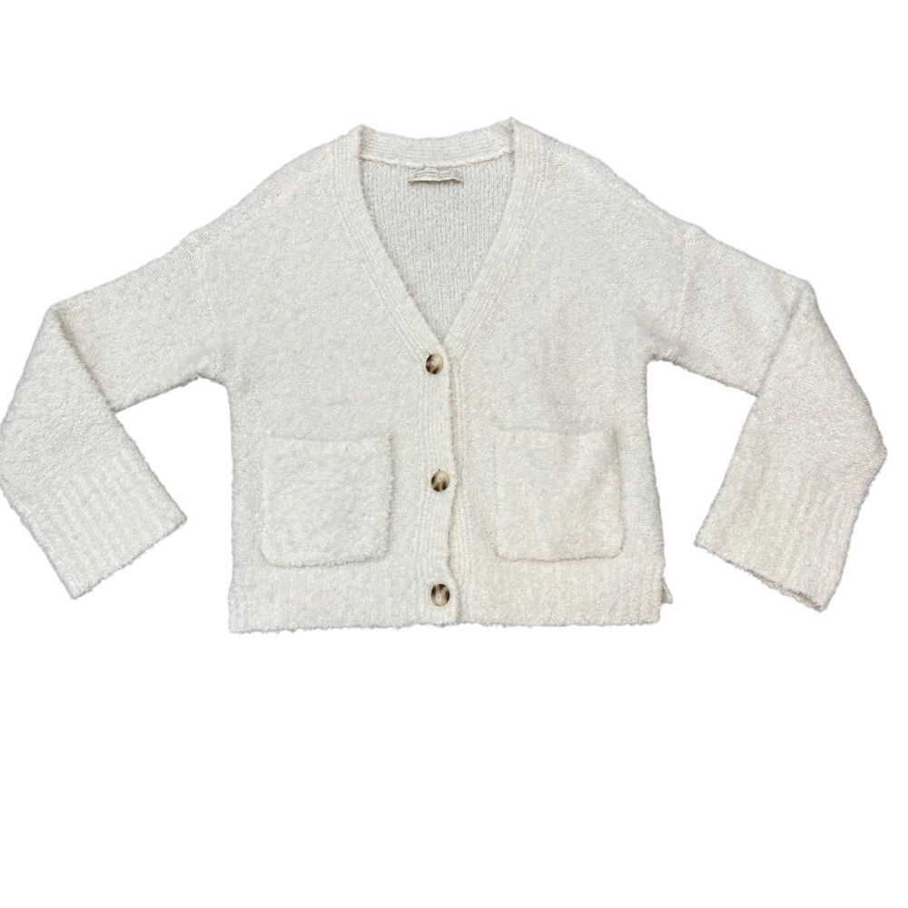 Abercrombie & Fitch Lounge Collection Cozy Knit Boucle Cardigan White Size XS